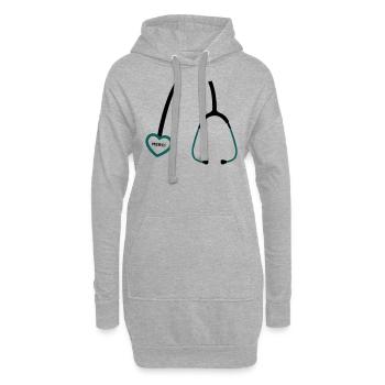 Danke, Doktor. - Hoodie-Kleid - Grau meliert - Vorne