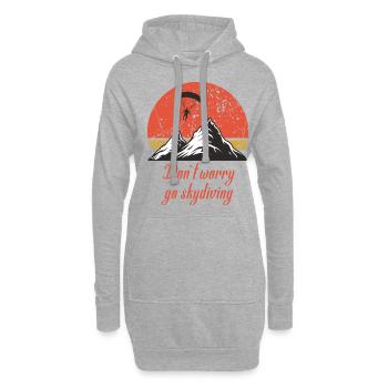 Skydving and Parachute - Hoodie-Kleid - Grau meliert - Vorne