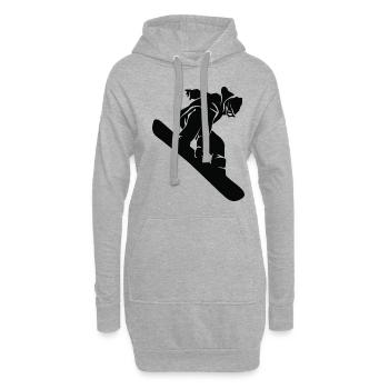 Snowboard - Hoodie-Kleid - Grau meliert - Vorne