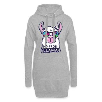 pas de problème - refroidisseur pas de problème lama lama disant - Sweat-shirt à capuche long Femme - gris chiné - Devant