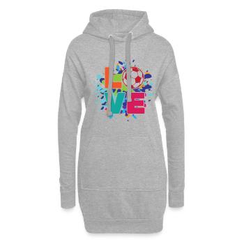 Football - Sweat-shirt à capuche long Femme - gris chiné - Devant