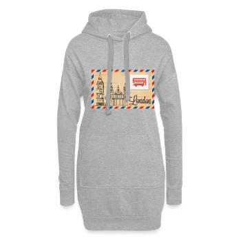 London - Hoodie-Kleid - Grau meliert - Vorne