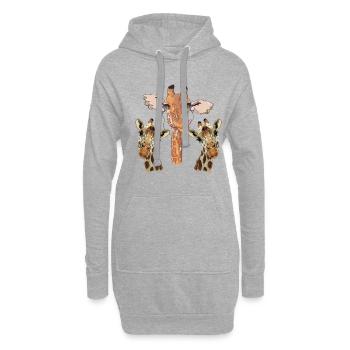 Girafes - Sweat-shirt à capuche long Femme - gris chiné - Devant