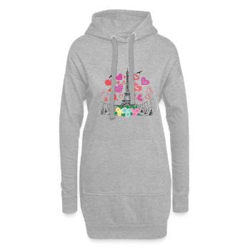 Paris - Hoodie-Kleid - Grau meliert - Vorne