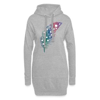 Rebondir - Sweat-shirt à capuche long Femme - gris chiné - Devant