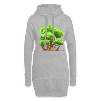 Arbre - Sweat-shirt à capuche long Femme - gris chiné - Devant