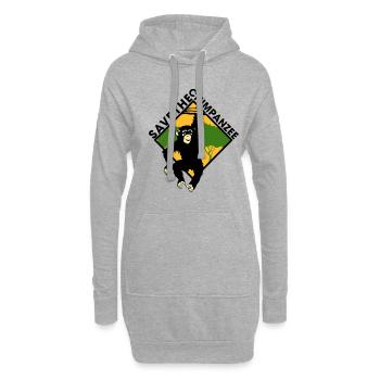 Affe - Hoodie-Kleid - Grau meliert - Vorne