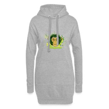 Affe - Hoodie-Kleid - Grau meliert - Vorne