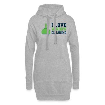 Ich Liebe Fensterputzen - Hoodie-Kleid - Grau meliert - Vorne