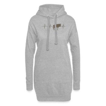 Gnu-herzschlag - Hoodie-Kleid - Grau meliert - Vorne