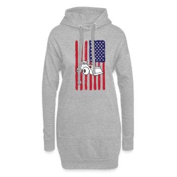 USA Chargeuse sur pneus Amérique - Sweat-shirt à capuche long Femme - gris chiné - Devant