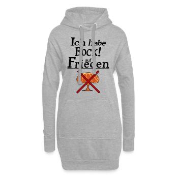 Ich habe Bock auf Frieden - Hoodie-Kleid - Grau meliert - Vorne