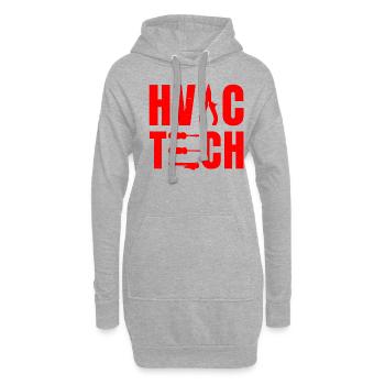 Technologie de chauffage, de ventilation et de climatisation - Sweat-shirt à capuche long Femme - gris chiné - Devant