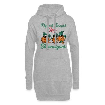 Physiotherapie St. Patricks Day Geschenk - Hoodie-Kleid - Grau meliert - Vorne