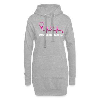 Stéthoscope de battement de cœur de scientifique en soins infirmiers - Sweat-shirt à capuche long Femme - gris chiné - Devant