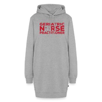 Geriatrische Krankenschwester Praktiker Outfit - Hoodie-Kleid - Grau meliert - Vorne
