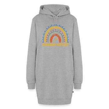 Maskenbildner Boho Regenbogen Make Up - Hoodie-Kleid - Grau meliert - Vorne
