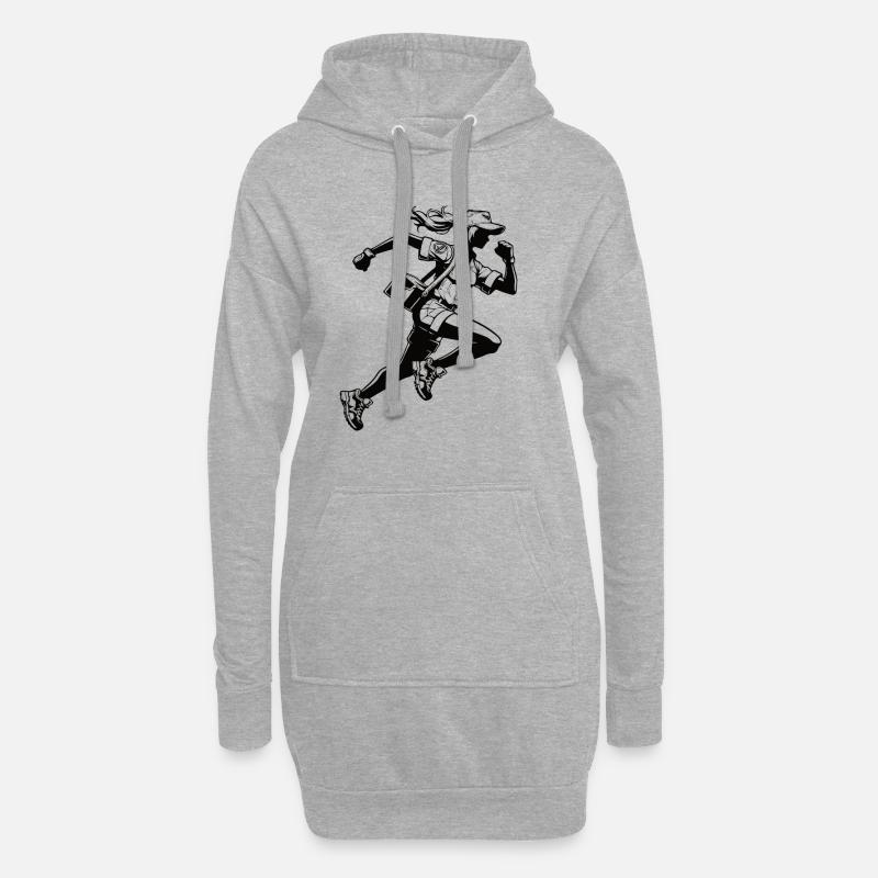 Dynamische Briefträgerin - Design für junge Postzu - Hoodie-Kleid - Grau meliert