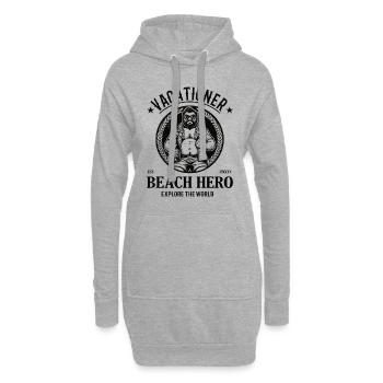 Ulauber et Strand Hero - explorez le monde - Sweat-shirt à capuche long Femme - gris chiné - Devant