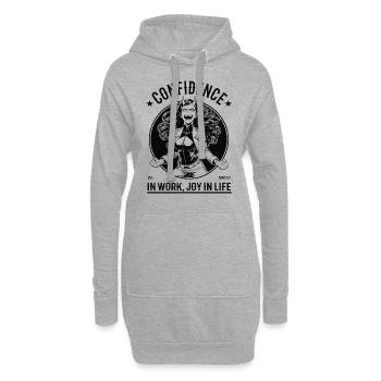 Selbstbewusstsein – Vertrauen & Freude - Hoodie-Kleid - Grau meliert - Vorne