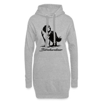 Bernhardiner Design – Sanfter Riese aus den Alpen - Hoodie-Kleid - Grau meliert - Vorne