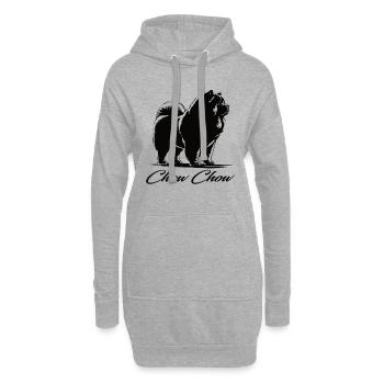 Chow Chow Design – Majestätisch und Stolz - Hoodie-Kleid - Grau meliert - Vorne