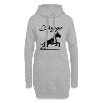 Fier de mon dogue allemand – Majestueux, fidèle, doux - Sweat-shirt à capuche long Femme - gris chiné - Devant