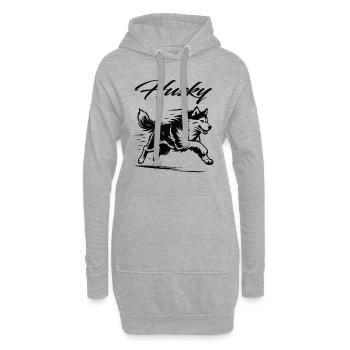 Husky cool – Fort, loyal et plein d’énergie - Sweat-shirt à capuche long Femme - gris chiné - Devant