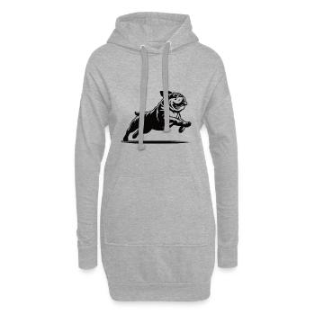 Lustiges Bulldoggen Design – Charmebolzen - Hoodie-Kleid - Grau meliert - Vorne