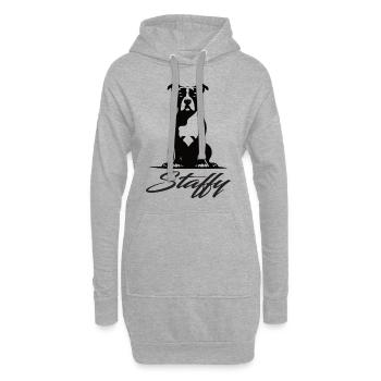 Conception du Staffordshire Terrier – Puissant et loyal - Sweat-shirt à capuche long Femme - gris chiné - Devant