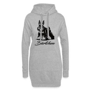 Conception du schnauzer nain – Petit, intelligent et courageux - Sweat-shirt à capuche long Femme - gris chiné - Devant