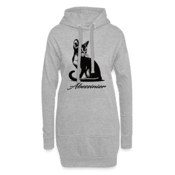 Abessinier Katze Design, Elegant und Charaktervoll - Hoodie-Kleid - Grau meliert - Vorne