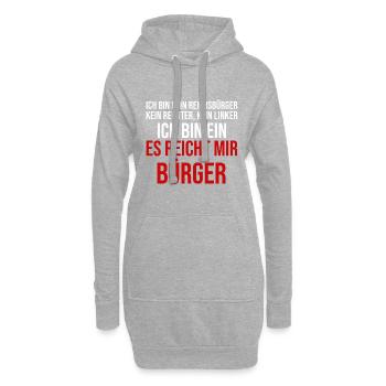 Ich bin ein es reicht mir Bürger Lustige Sprüche - Hoodie-Kleid - Grau meliert - Vorne