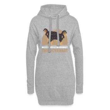 Was ist besser als ein Hovawart? Zwei Hovawart - Hoodie-Kleid - Grau meliert - Vorne