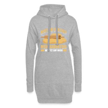 Bist Du Fertig? Mein Sauerteig Wartet Auf Mich - Hoodie-Kleid - Grau meliert - Vorne