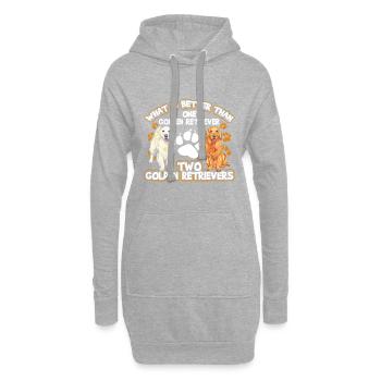 What is better than one Golden Retriever - Hoodie Dress - heather grey - Front