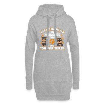 Quoi de mieux qu’un Yorkshire Terrier - Sweat-shirt à capuche long Femme - gris chiné - Devant