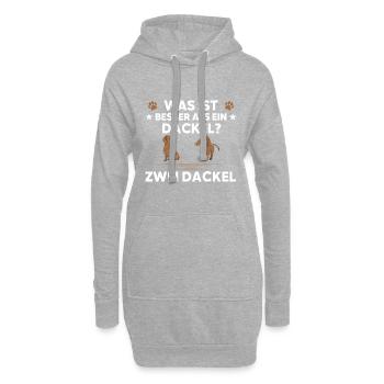 was ist besser als ein Dackel zwei Dackel Hund - Hoodie-Kleid - Grau meliert - Vorne