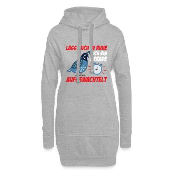 Lass Mich In Ruhe Ich Bin Gerade Aufgewachtelt - Hoodie-Kleid - Grau meliert - Vorne