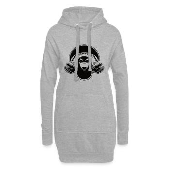 Lachender Pilz – Ein Design für Pilzsammler - Hoodie-Kleid - Grau meliert - Vorne