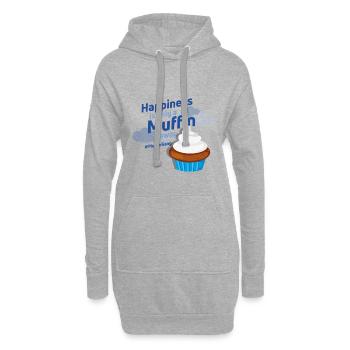 Happiness is only a Muffin away No.1 - #Muffingang - Hoodie-Kleid - Grau meliert - Vorne