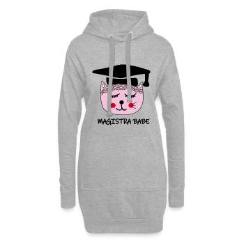 Académicien Chat MAGISTRA - Sweat-shirt à capuche long Femme - gris chiné - Devant