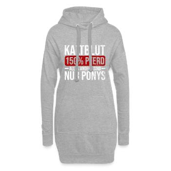 Kaltblut 150% Pferd Reiten Hobby Pferde Geschenk - Hoodie-Kleid - Grau meliert - Vorne