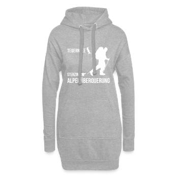 Alpenüberquerung Für Alpenüberquerer Wanderin Wand - Hoodie-Kleid - Grau meliert - Vorne