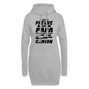 Papa Bébé Nourrisson Enfant Camion Routier - Sweat-shirt à capuche long Femme - gris chiné - Devant