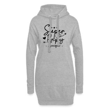 Papy Super Papy Humour Papy Cadeau - Sweat-shirt à capuche long Femme - gris chiné - Devant