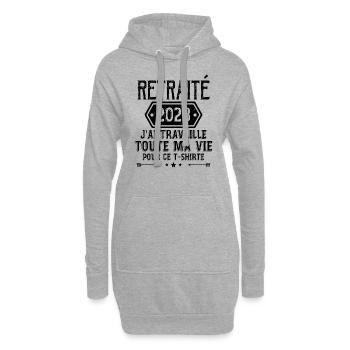 Retraité 2023 Humour Retraite Cadeau Pour Retraité - Sweat-shirt à capuche long Femme - gris chiné - Devant