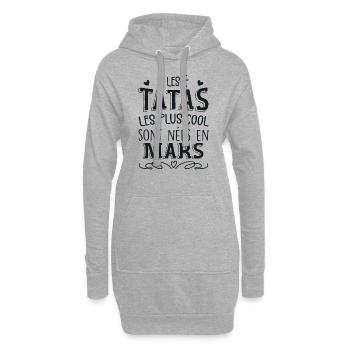 Anniversaire Tante Tata Mars Cadeau - Sweat-shirt à capuche long Femme - gris chiné - Devant