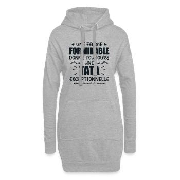 Une Femme Formidable Donne Une Tata Exceptionnelle - Sweat-shirt à capuche long Femme - gris chiné - Devant