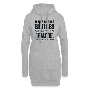 Je Fais Que Des Bêtises C'est Tata Qui M'a Appris - Sweat-shirt à capuche long Femme - gris chiné - Devant
